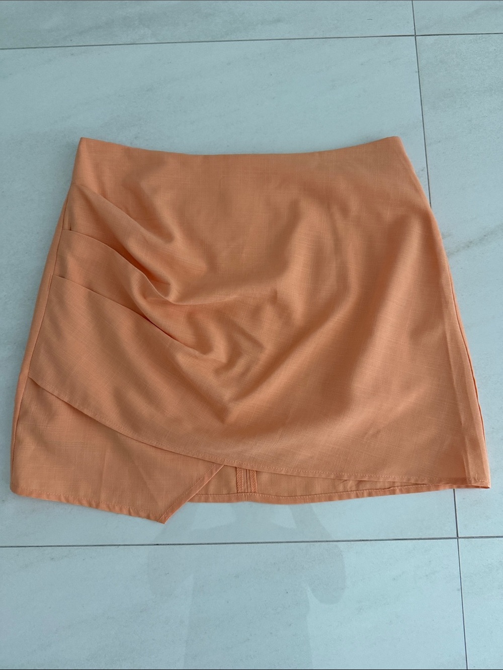 Women's Peach Draped Mini Skirt